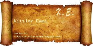 Kittler Emmi névjegykártya